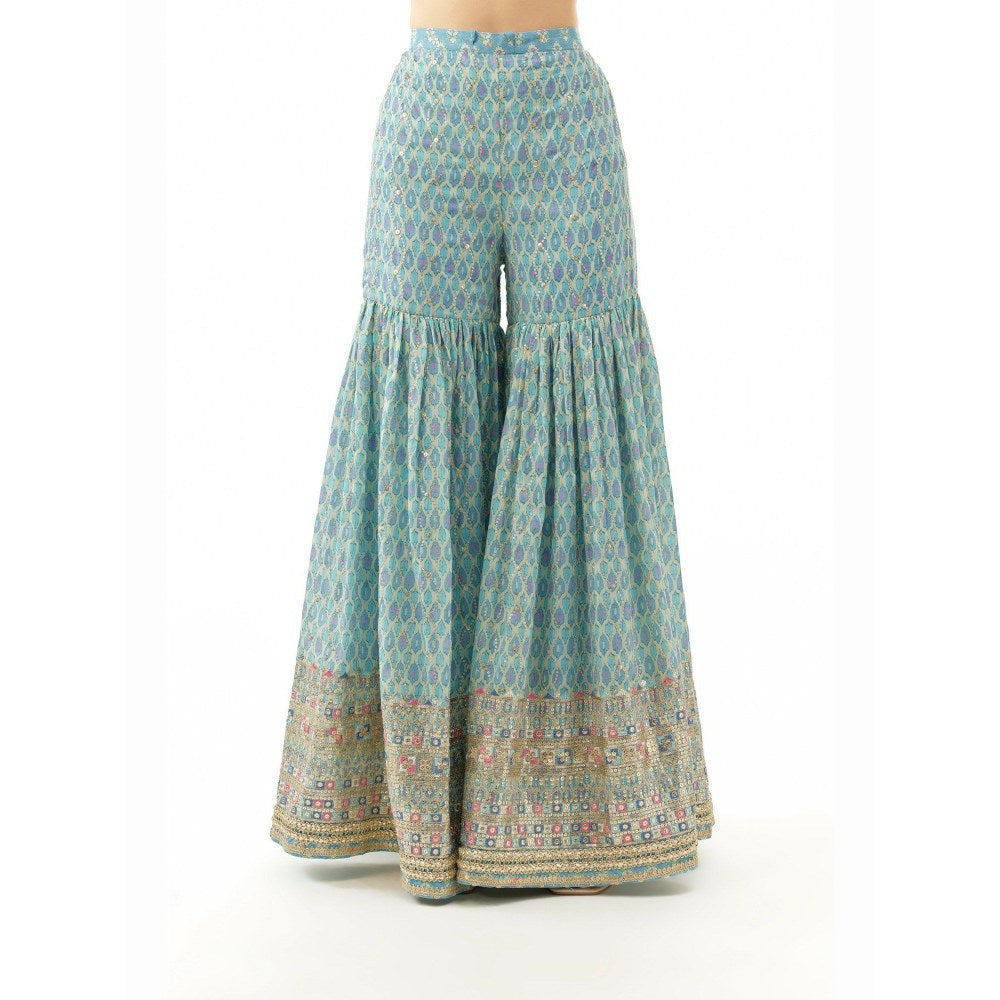 Gopi Vaid Sneha Adwani In Dhruvi Blue Kurta with Sharara and Dupatta