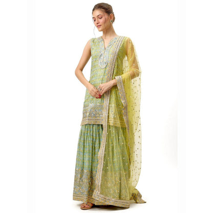 Gopi Vaid Dhruvi Yellow Kurta with Sharara and Dupatta