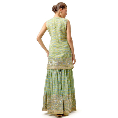 Gopi Vaid Dhruvi Yellow Kurta with Sharara and Dupatta