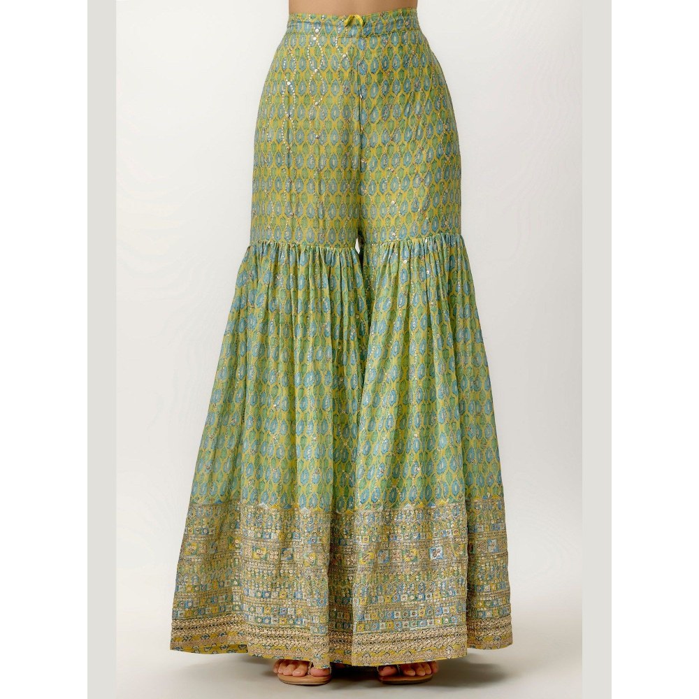 Gopi Vaid Dhruvi Yellow Kurta with Sharara and Dupatta