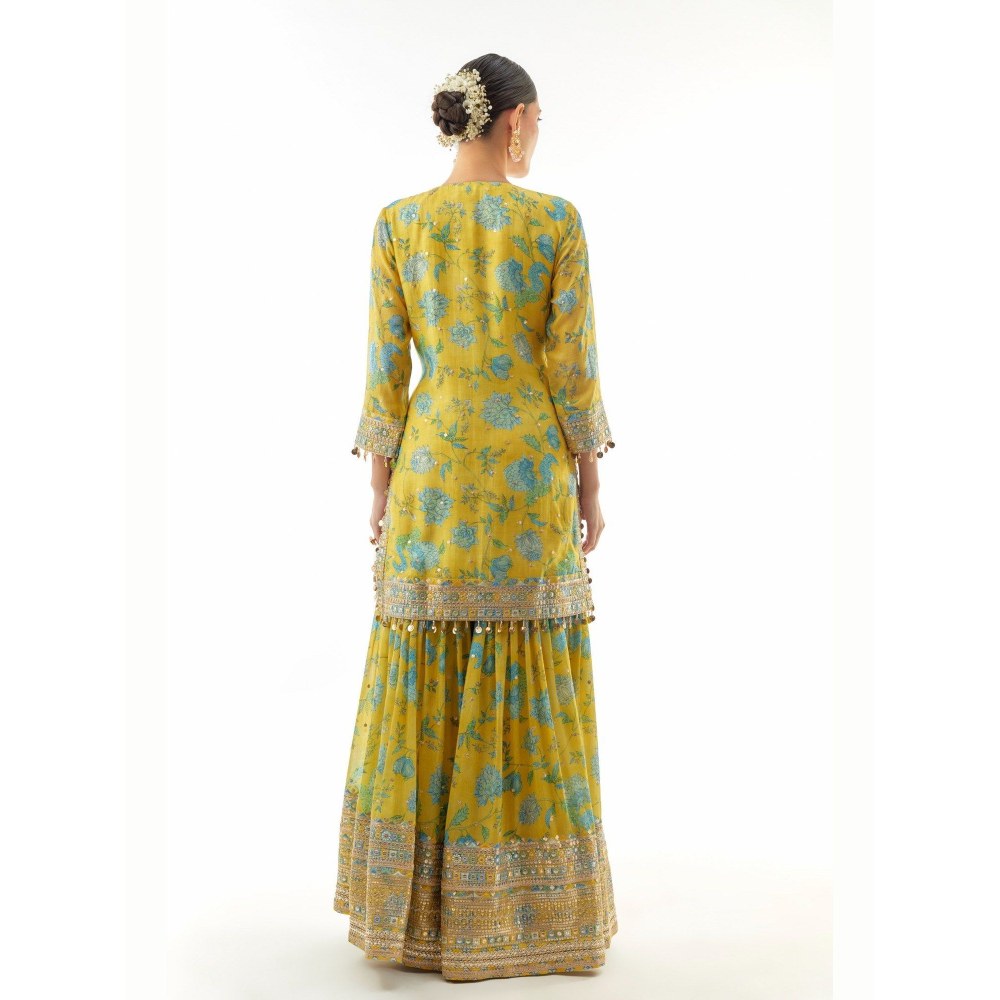 Gopi Vaid Niyati Yellow Kurti with Sharara and Dupatta