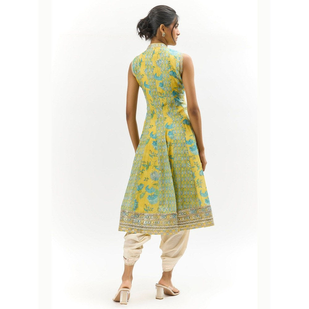 Gopi Vaid Smriti Yellow Kurta with Dhoti and Dupatta