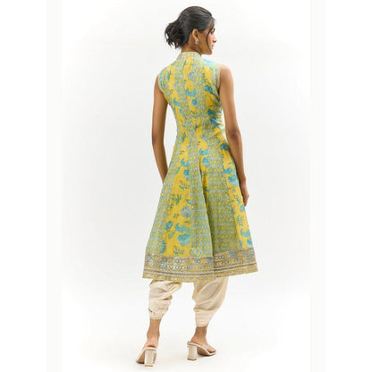 Gopi Vaid Smriti Yellow Kurta with Dhoti and Dupatta