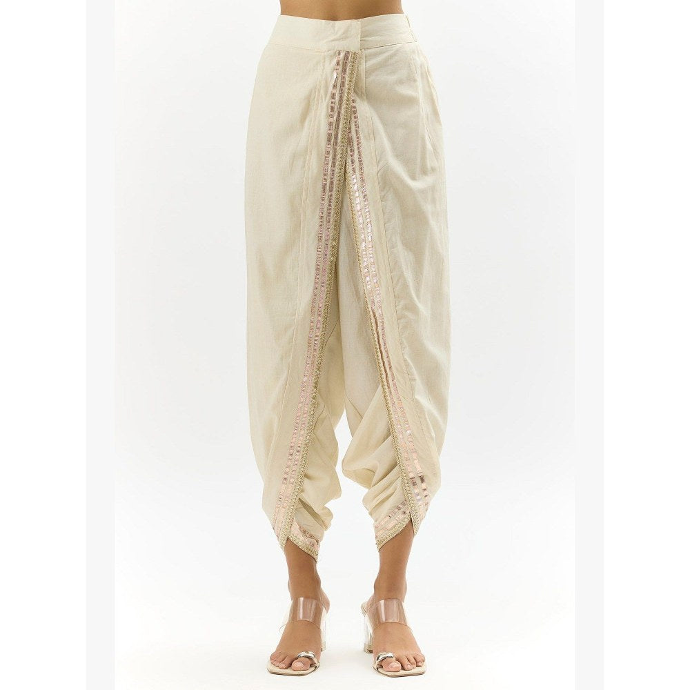 Gopi Vaid Smriti Yellow Kurta with Dhoti and Dupatta