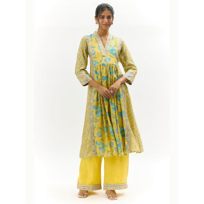 Gopi Vaid Riya Yellow Kurta with Palazzo
