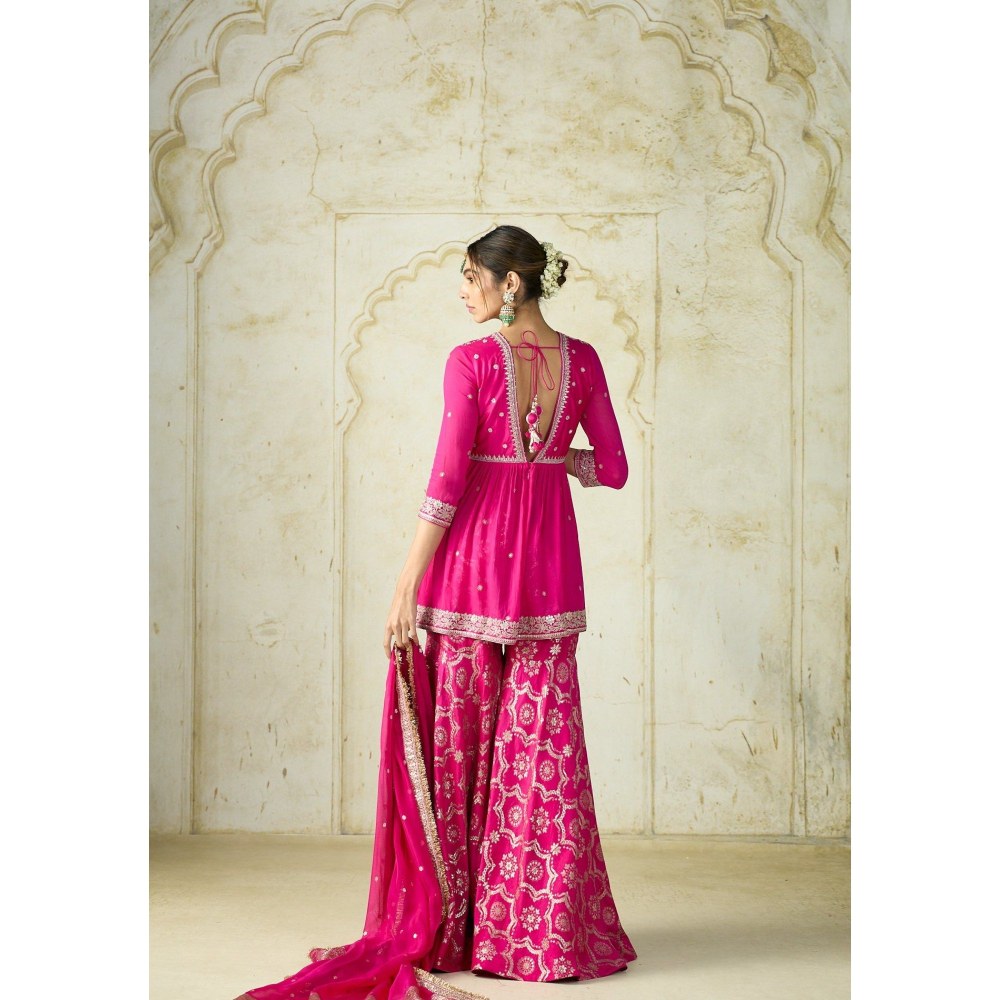Gopi Vaid Rida Pink Top with Sharara and Dupatta