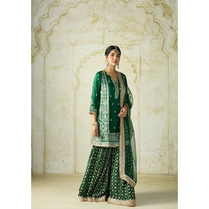 Gopi Vaid Mumtaz Green Kurta with Sharara and Dupatta