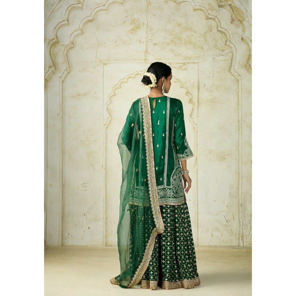 Gopi Vaid Mumtaz Green Kurta with Sharara and Dupatta