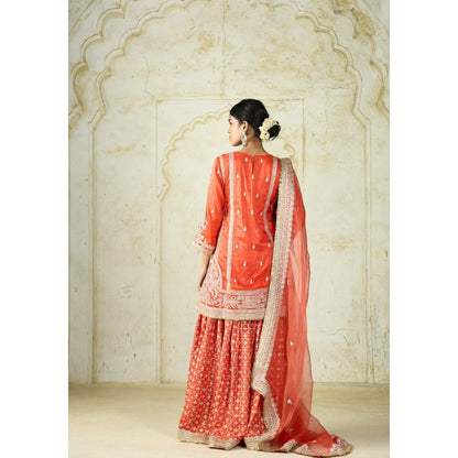 Gopi Vaid Mumtaz Orange Kurta with Sharara and Dupatta