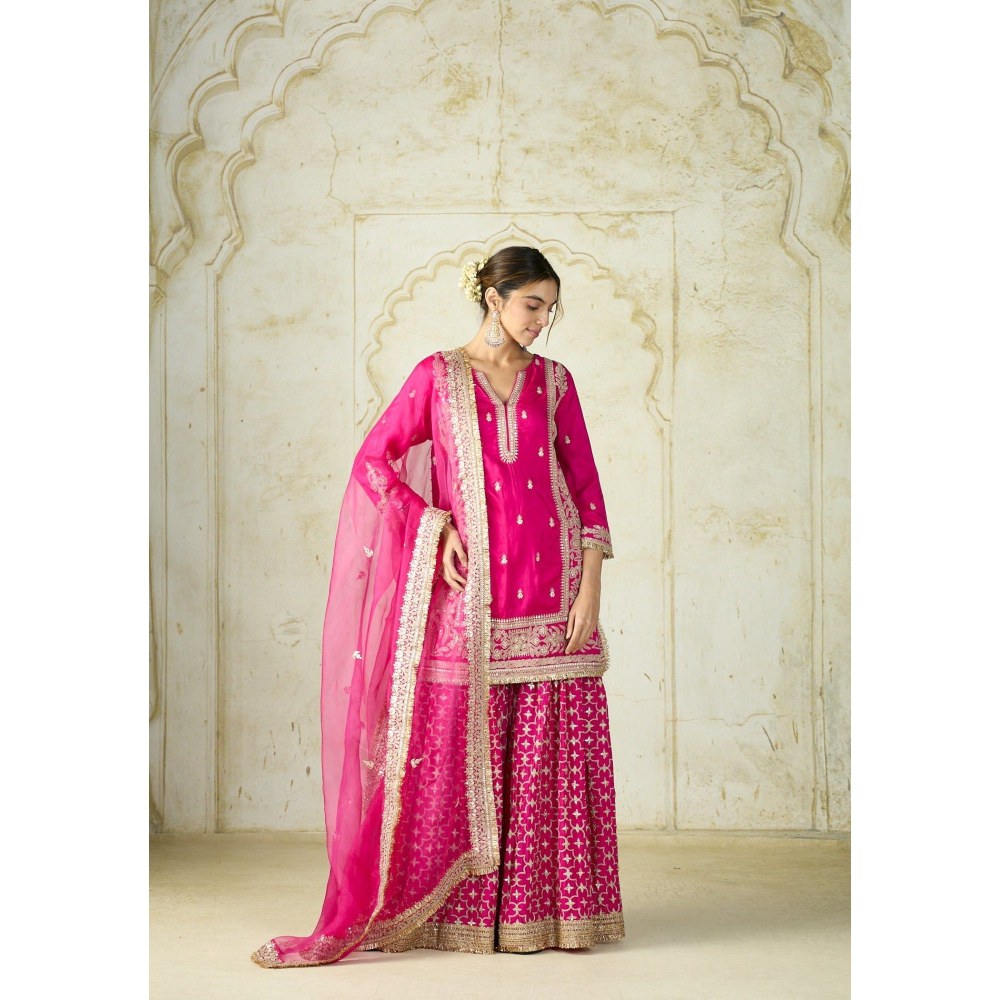 Gopi Vaid Mumtaz Pink Kurta with Sharara and Dupatta