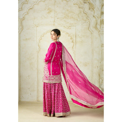 Gopi Vaid Mumtaz Pink Kurta with Sharara and Dupatta