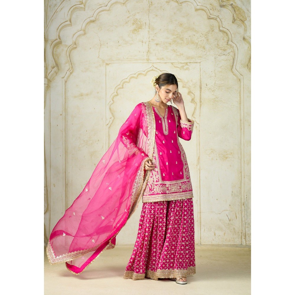 Gopi Vaid Mumtaz Pink Kurta with Sharara and Dupatta