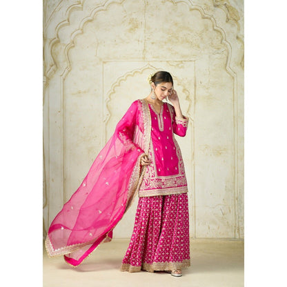 Gopi Vaid Mumtaz Pink Kurta with Sharara and Dupatta