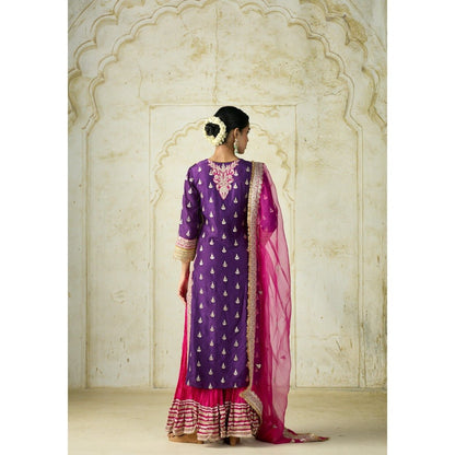 Gopi Vaid Fitoor Purple Kurta with Sharara and Dupatta