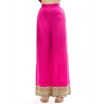 Gopi Vaid Mehrunissa Pink Anarkali Kurta with Palazzo and Dupatta