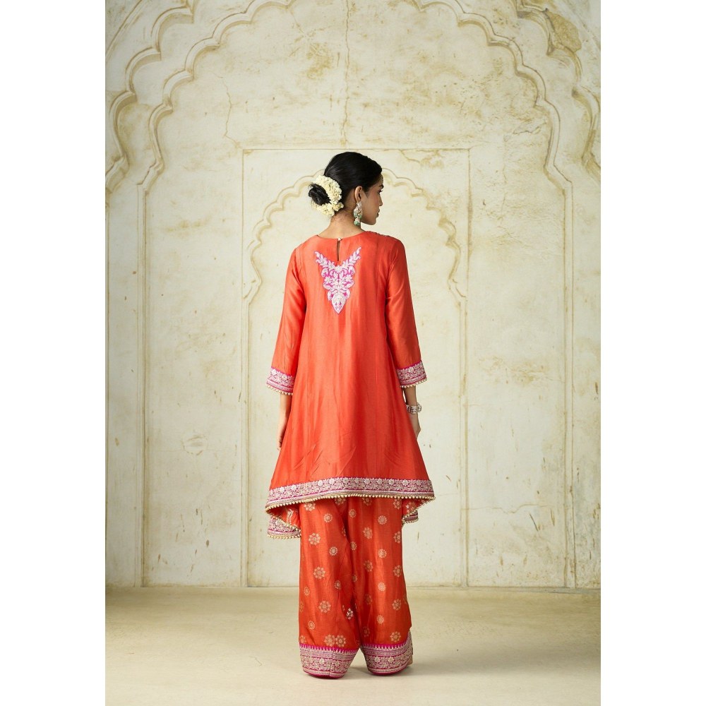 Gopi Vaid Nadia Orange Kurta with Salwar