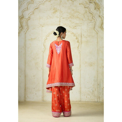 Gopi Vaid Nadia Orange Kurta with Salwar
