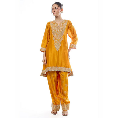 Gopi Vaid Nadia Yellow Kurta with Salwar