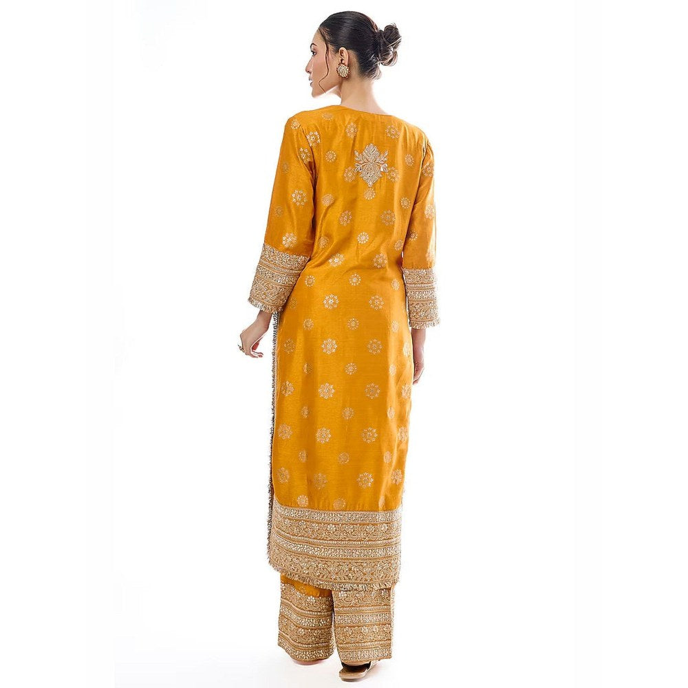 Gopi Vaid Badeeah Mustard Kurta with Palazzo and Dupatta