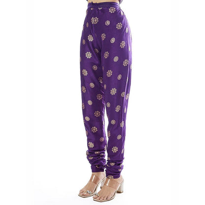Gopi Vaid Zahina Purple Kurta with Churidar and Dupatta