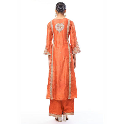 Gopi Vaid Alizeh Orange Kurta with Palazzo and Dupatta