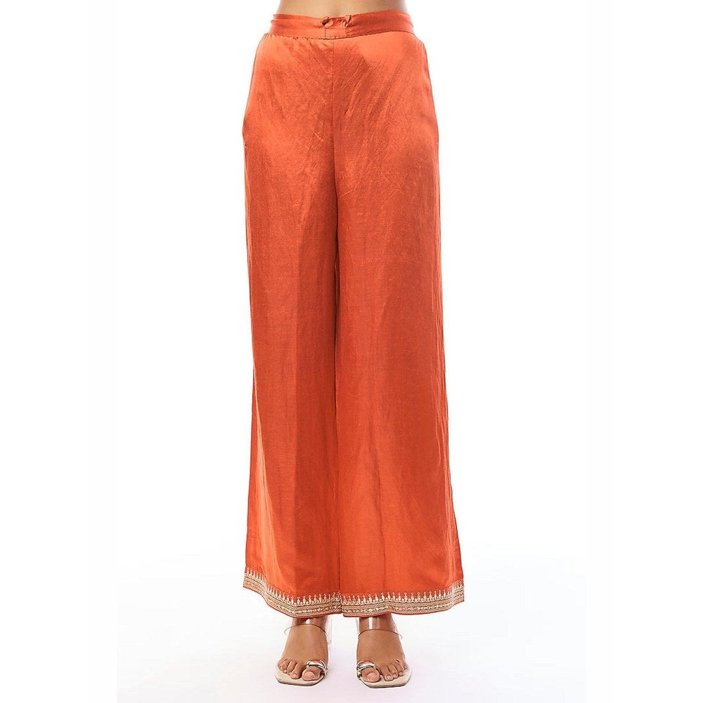 Gopi Vaid Alizeh Orange Kurta with Palazzo and Dupatta