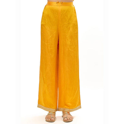 Gopi Vaid Alizeh Mustard Kurta with Palazzo and Dupatta