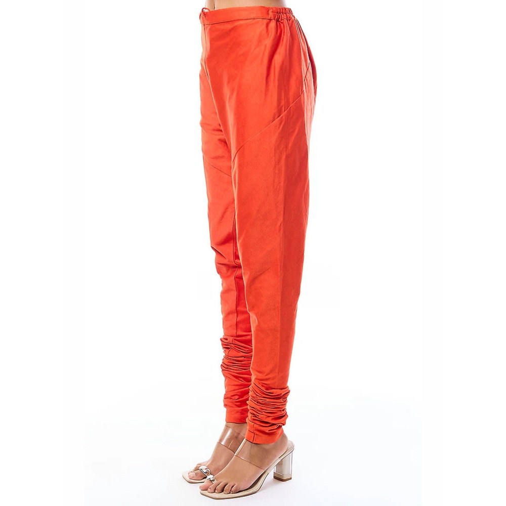 Gopi Vaid Afsa Orange Anarkali Kurta Churidar with Jacket and Dupatta