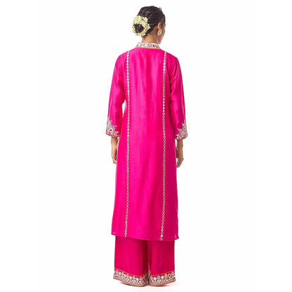 Gopi Vaid Kayra Pink Kurta with Palazzo and Dupatta
