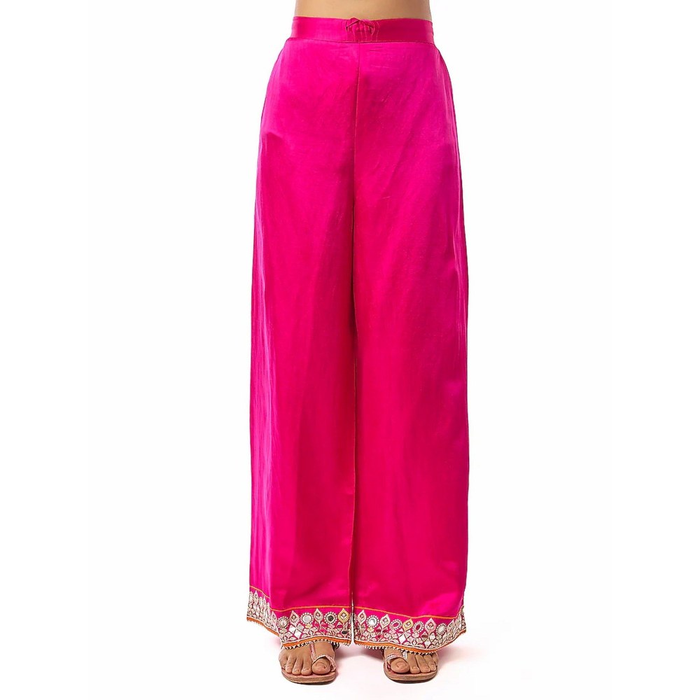 Gopi Vaid Kayra Pink Kurta with Palazzo and Dupatta
