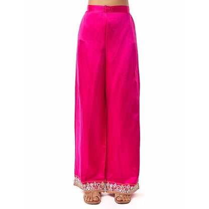 Gopi Vaid Kayra Pink Kurta with Palazzo and Dupatta