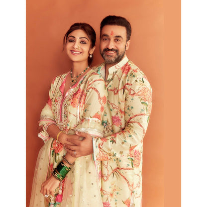 Gopi Vaid Shilpa Shetty In Sanah Yellow Kurta with Sharara and Dupatta