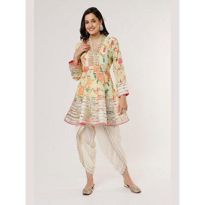 Gopi Vaid Sameera Yellow Top with Dhoti