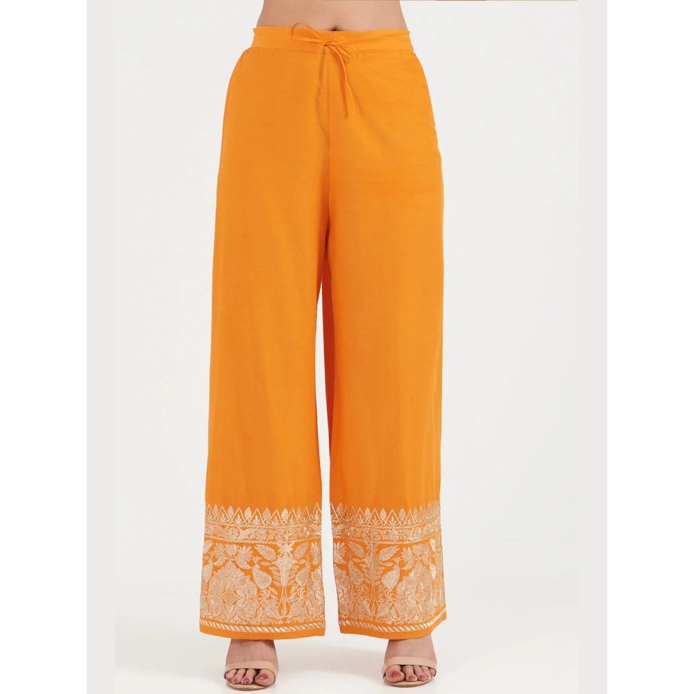 Gopi Vaid New Rati Orange Kurta with Palazzo and Dupatta