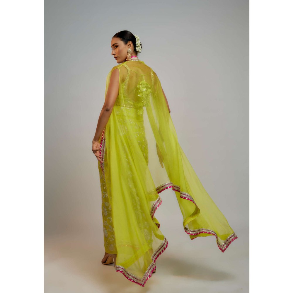 Gopi Vaid Golconda Alia Wrap Skirt with Blouse and Cape