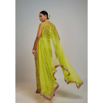 Gopi Vaid Golconda Alia Wrap Skirt with Blouse and Cape