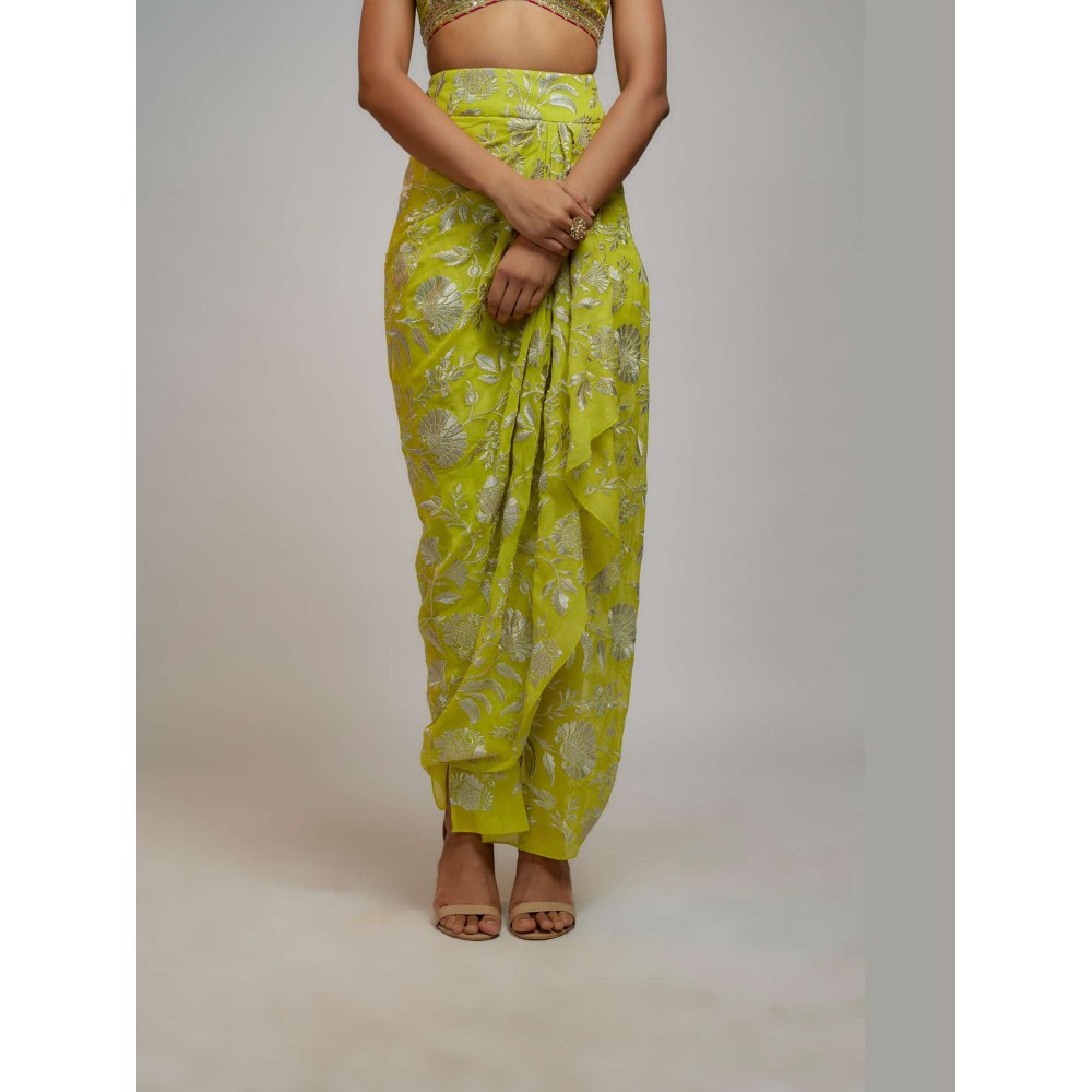 Gopi Vaid Golconda Alia Wrap Skirt with Blouse and Cape