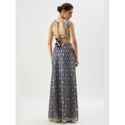 Gopi Vaid Madhulika Blue Blouse with Skirt