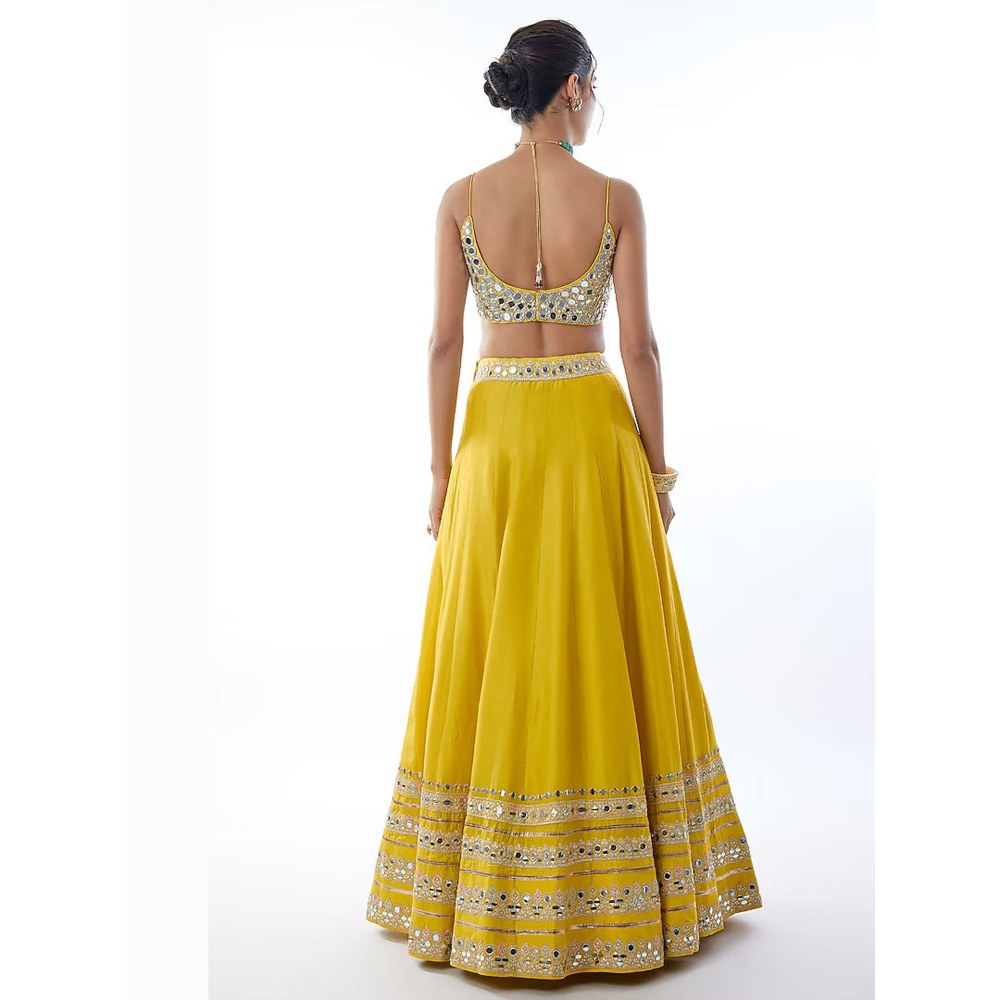 Gopi Vaid Janya Yellow Skirt with Blouse and Dupatta