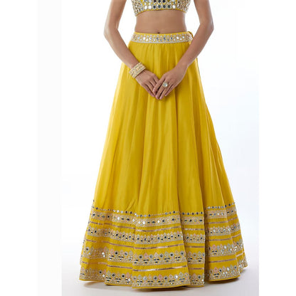 Gopi Vaid Janya Yellow Skirt with Blouse and Dupatta