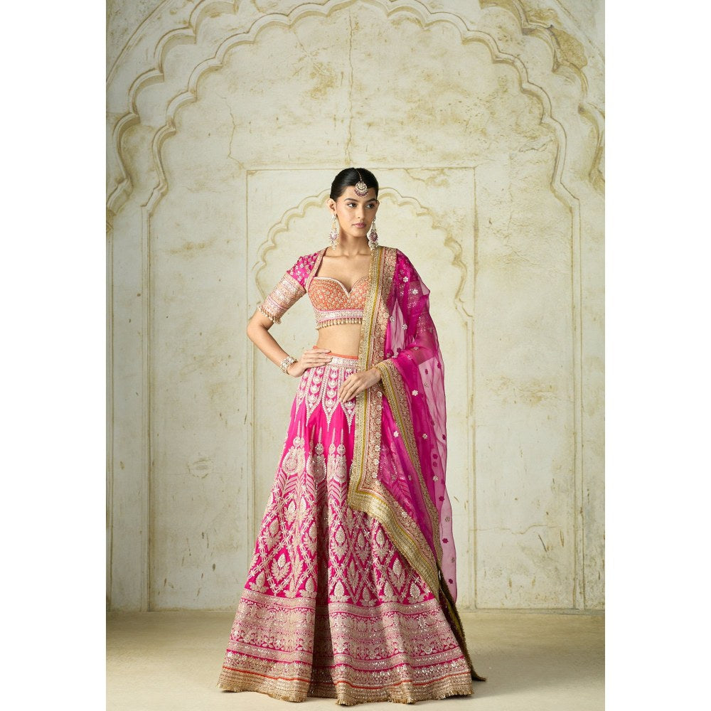 Gopi Vaid Hazrat Pink Skirt with Blouse and Dupatta
