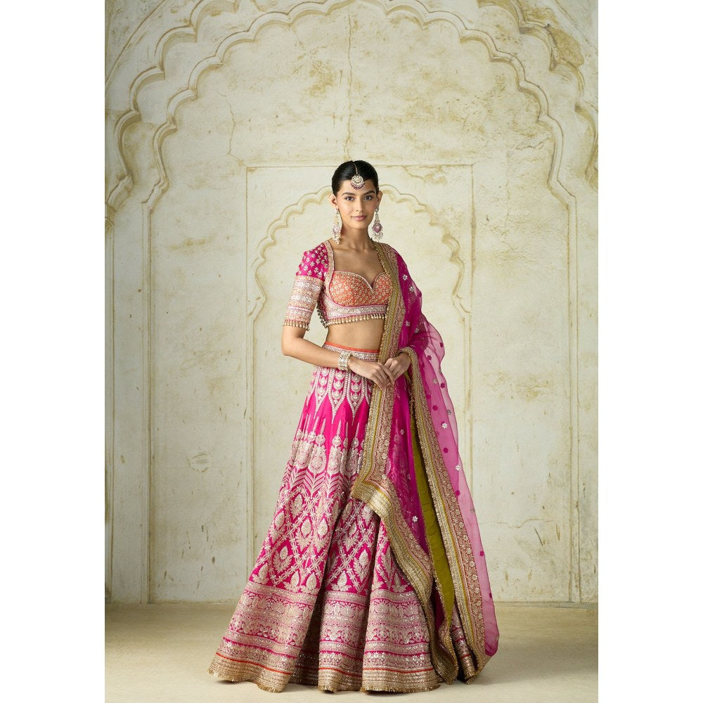Gopi Vaid Hazrat Pink Skirt with Blouse and Dupatta