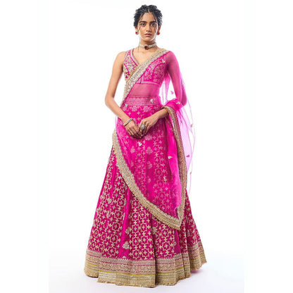 Gopi Vaid Ayat Pink Skirt with Blouse and Dupatta