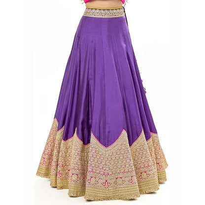 Gopi Vaid Mariyam Purple Skirt with Blouse and Dupatta