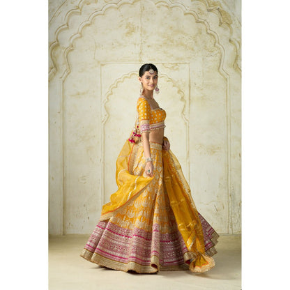 Gopi Vaid Haseena Mustard Skirt with Blouse and Dupatta