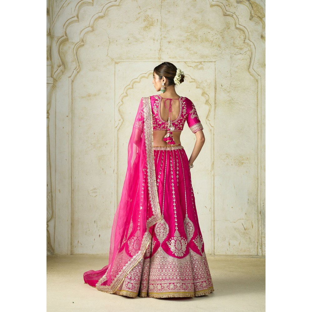 Gopi Vaid Atifa Pink Skirt with Blouse and Dupatta