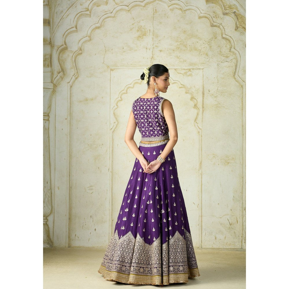 Gopi Vaid Shabana Purple Skirt with Blouse and Jacket