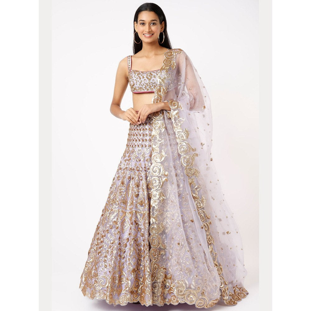 Gopi Vaid Manha Lavender Skirt with Blouse and Dupatta