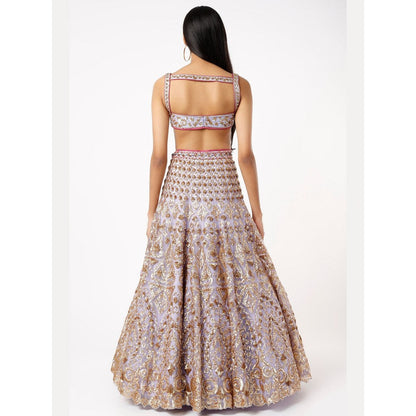 Gopi Vaid Manha Lavender Skirt with Blouse and Dupatta