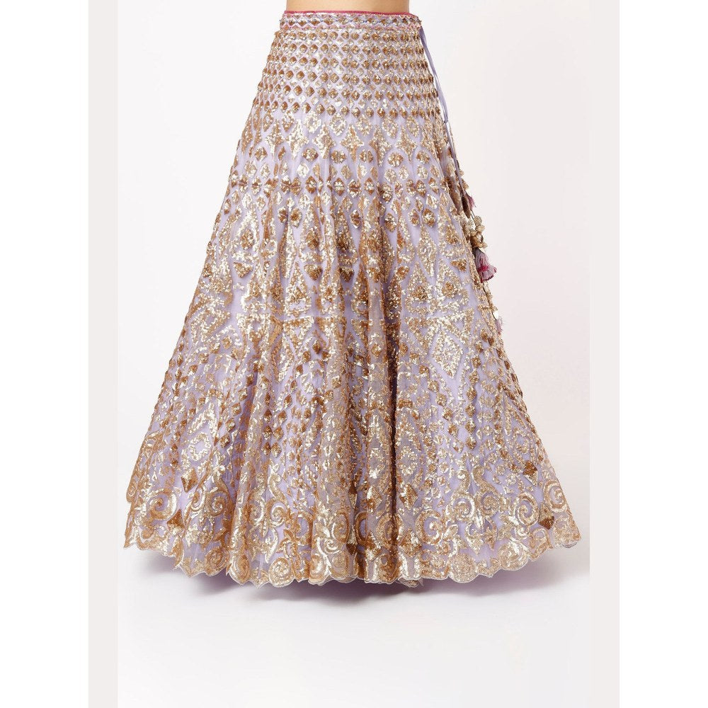 Gopi Vaid Manha Lavender Skirt with Blouse and Dupatta